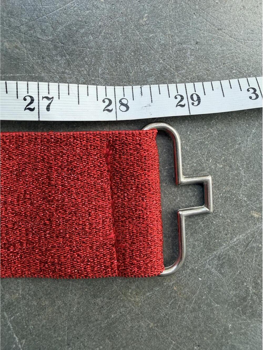 Vintage Red Stretch Belt Wide 80s Statement Belt - Picture 6 of 8